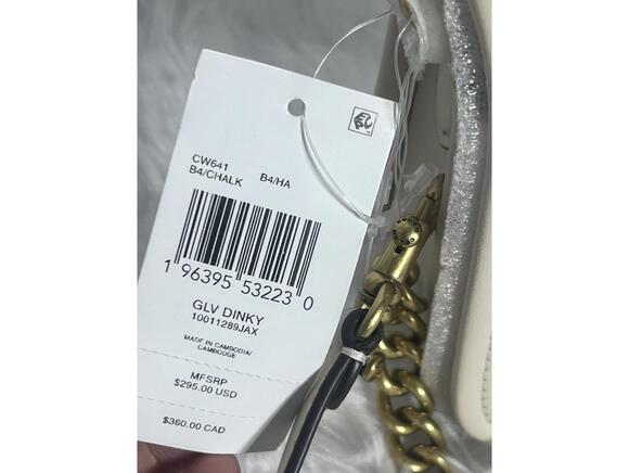 Coach Ivory Leather Crossbody Bag with Gold Chain Strap - Picture 8 of 9